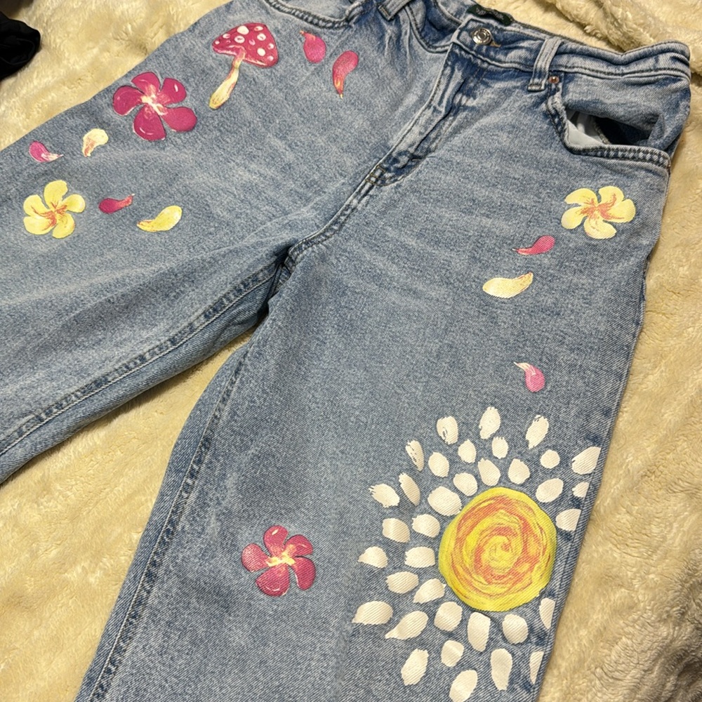 Wild fable highrise painted denim Dad jeans - Picture 5 of 6